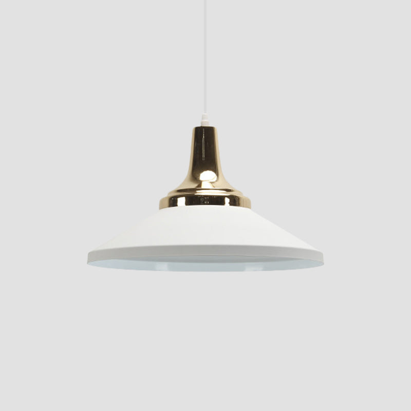 Retro Style 1-Head Pendant Light Fixture: Blue/Green Metallic Cone Shade Hanging Lamp For Bedside