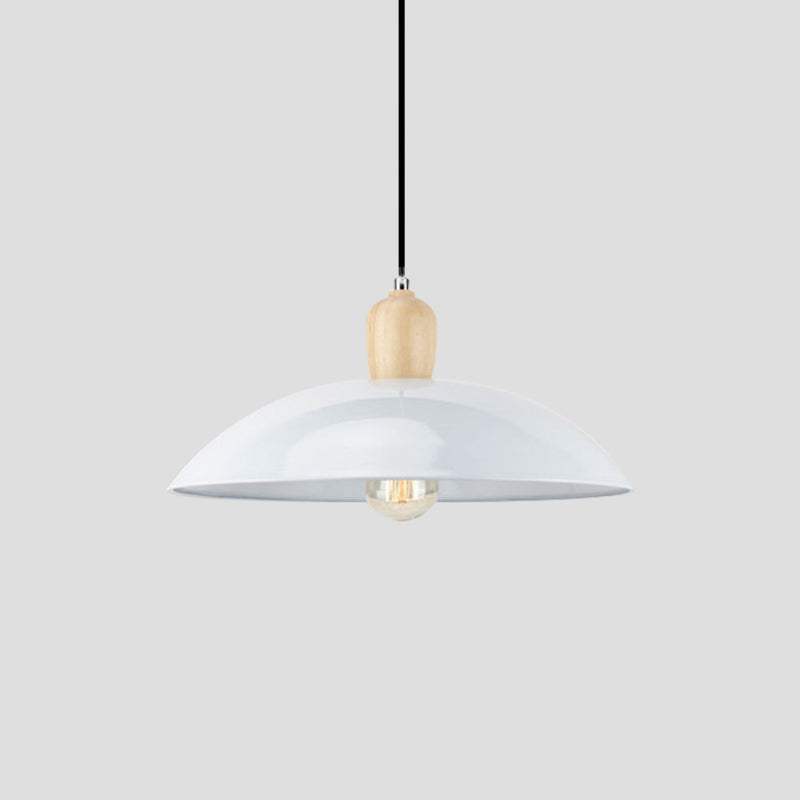 Modern Bowl Ceiling Pendant Light In Black/White 12.5’/16’ Diameter