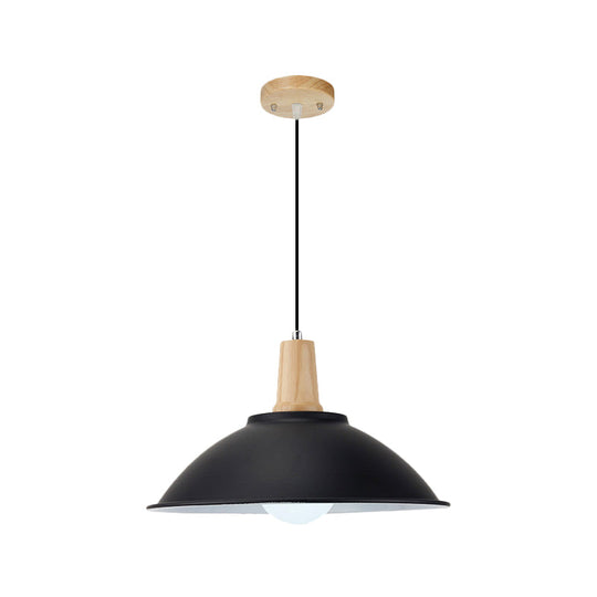Modern Metal Pendant Light With Black Bowl Shade For Dining Room