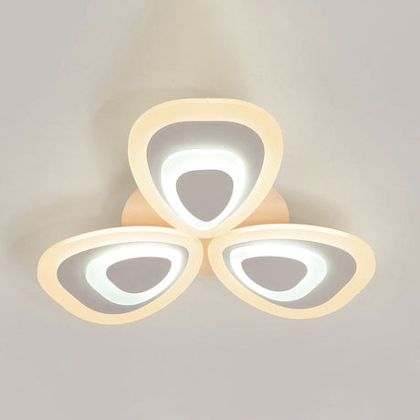 Modern Acrylic Ceiling Light Fixture - Peacock Tail Design Led Flush Mount Lamp With 3/5/9 Lights