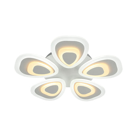 Modern Acrylic Ceiling Light Fixture - Peacock Tail Design Led Flush Mount Lamp With 3/5/9 Lights