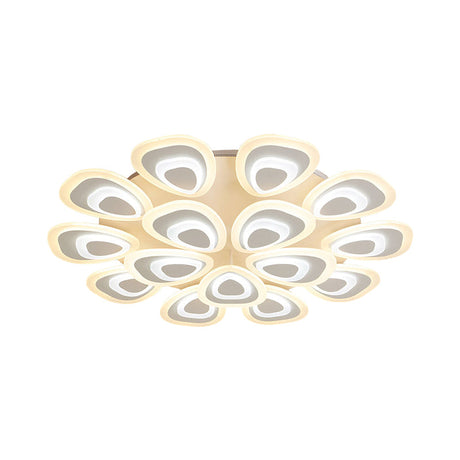 Modern Acrylic Ceiling Light Fixture - Peacock Tail Design Led Flush Mount Lamp With 3/5/9 Lights