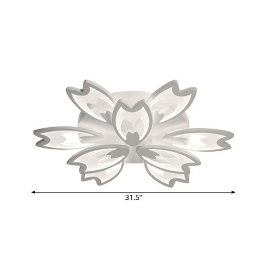 Contemporary Led Ceiling Light With Acrylic Buds - Warm/White/Natural Options 3/5/9 - Head Flush