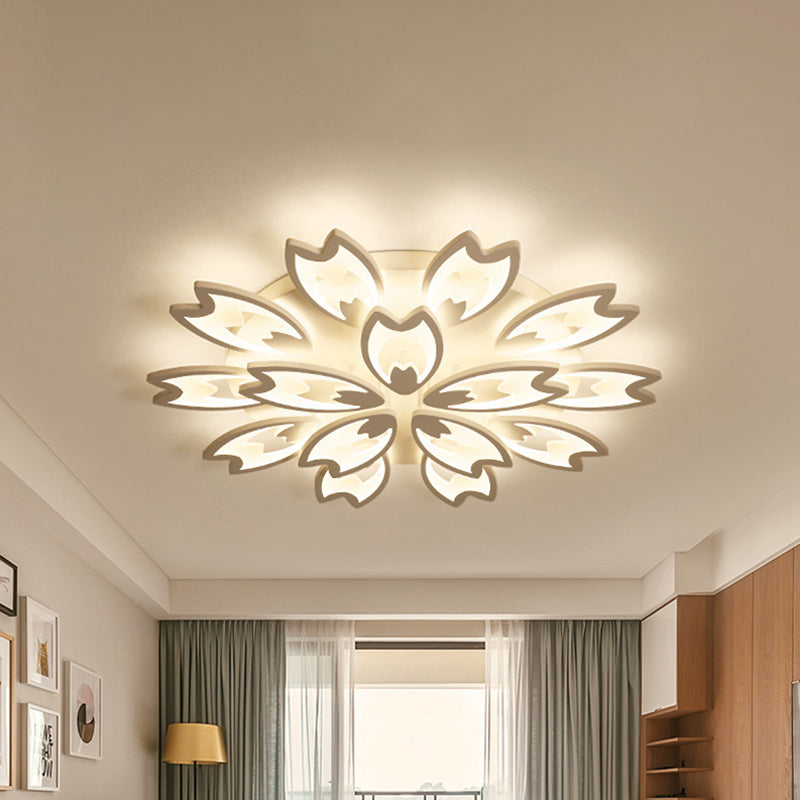 Contemporary Led Ceiling Light With Acrylic Buds - Warm/White/Natural Options 3/5/9 - Head Flush