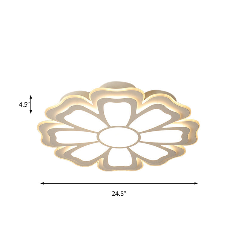 Modern Creative Flower Flush Mount Light With Acrylic Diffuser - Led Bedroom Ceiling In Warm/White