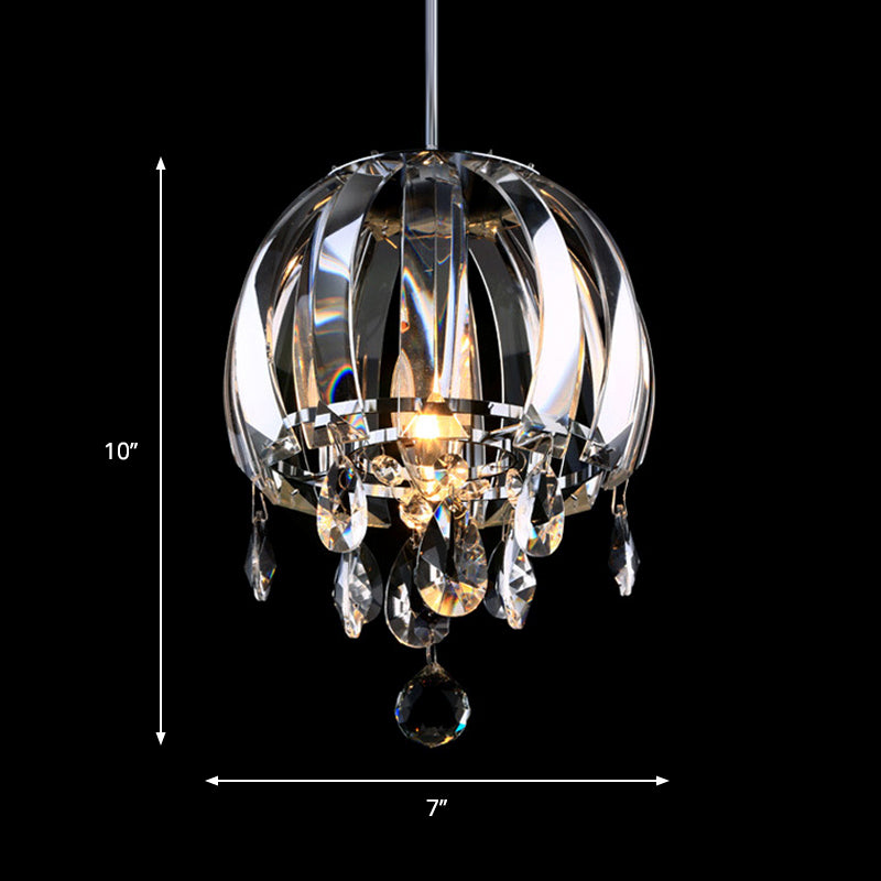 Modern Crystal Jellyfish Pendant Light With Droplets For Dining Hall