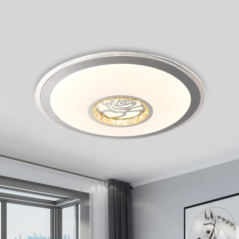Contemporary White Crystal Led Ceiling Light For Sleeping Room With Stunning Heart/Moon/Star
