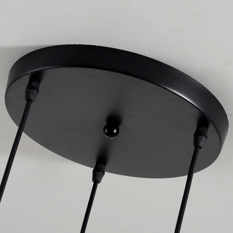 Nordic Cone Ceiling Light With 3 Metal And Wood Pendant Heads