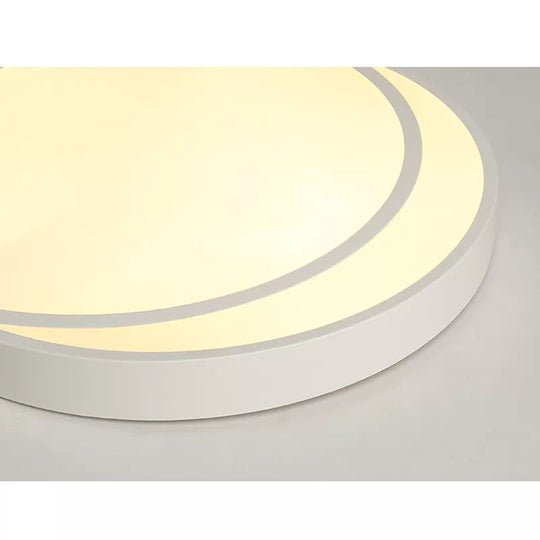 Sleek Round Ceiling Mount Light - Acrylic Flush Perfect For Adult Bedroom
