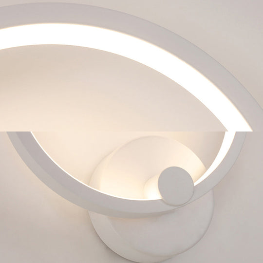 Simplicity Loop Sconce Light Acrylic Led - 8/12 Diameter Warm/White Bedroom Wall Lighting Fixture