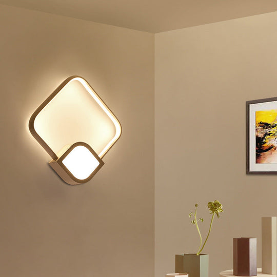 Contemporary Led White Wall Sconce Light For Living Room