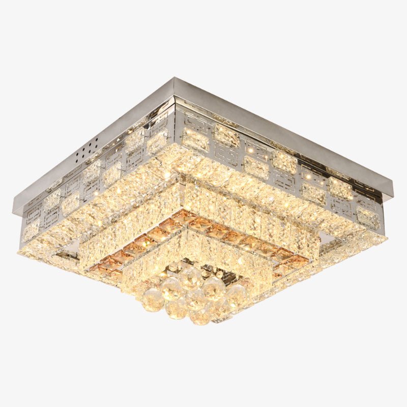 Crystal Ceiling Mount Led Flush Lamp With Contemporary Design