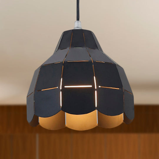 Modern Nordic Metal Pendant Light - Black/Gray/White/Yellow/Blue Folded Design 1 Dining Room
