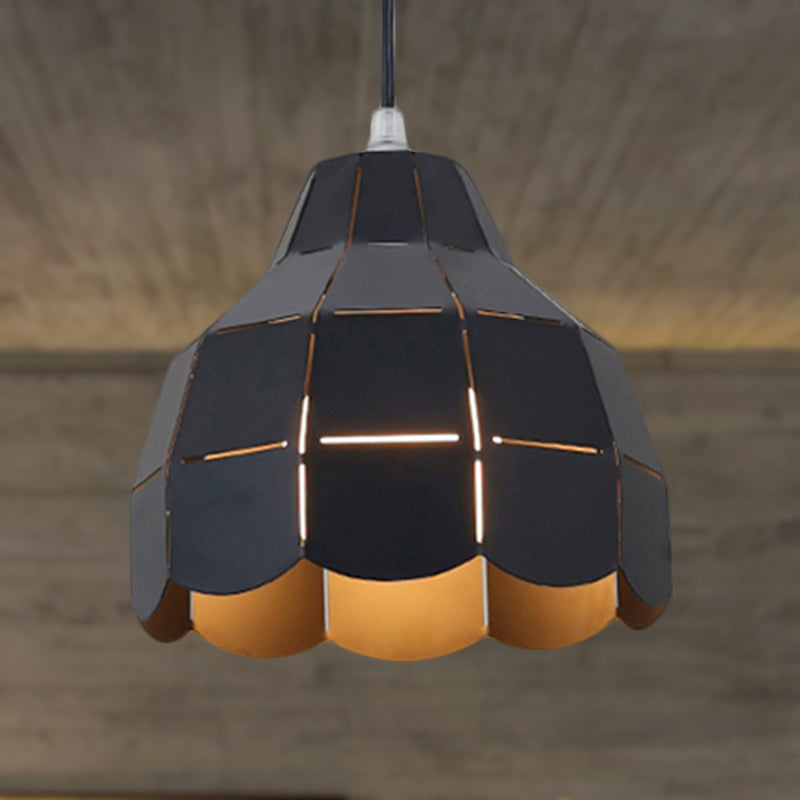 Modern Nordic Metal Pendant Light - Black/Gray/White/Yellow/Blue 1 Foldable Dining Room Hanging Lamp