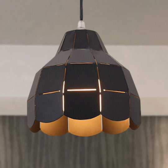 Modern Nordic Metal Pendant Light - Black/Gray/White/Yellow/Blue Folded Design 1 Dining Room