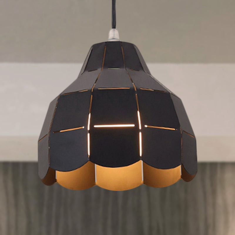 Modern Nordic Metal Pendant Light - Black/Gray/White/Yellow/Blue 1 Foldable Dining Room Hanging Lamp