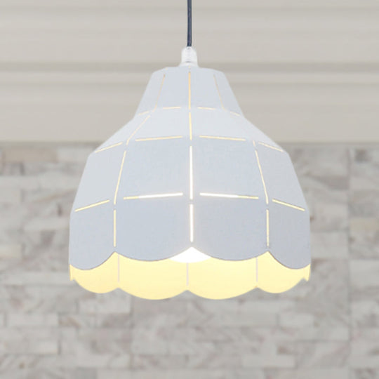 Modern Nordic Metal Pendant Light - Black/Gray/White/Yellow/Blue Folded Design 1 Dining Room