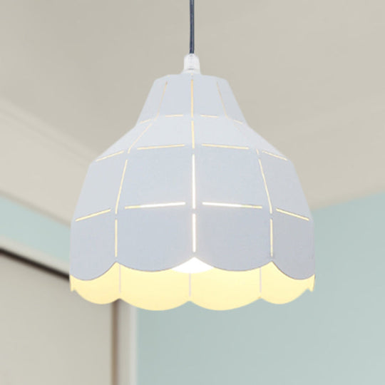 Modern Nordic Metal Pendant Light - Black/Gray/White/Yellow/Blue Folded Design 1 Dining Room