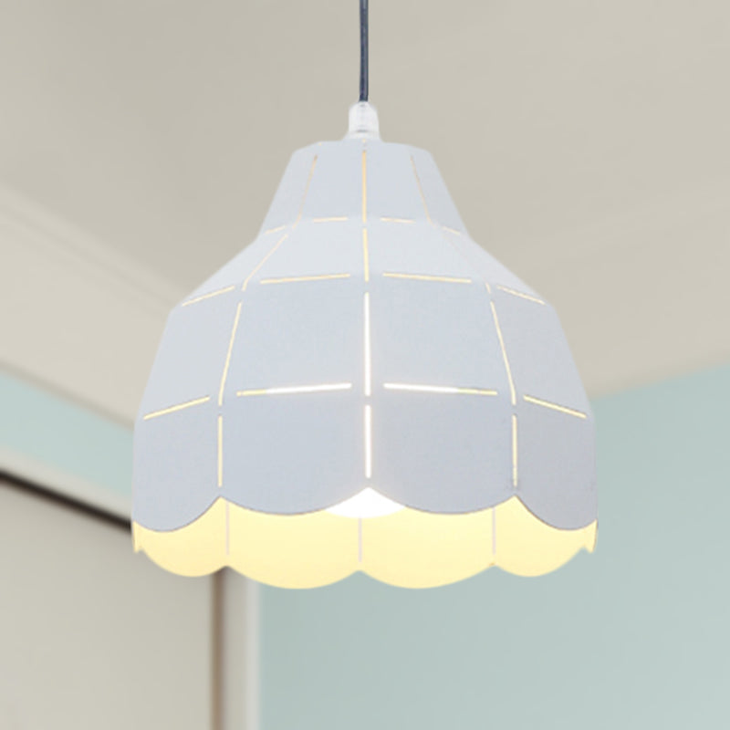 Modern Nordic Metal Pendant Light - Black/Gray/White/Yellow/Blue 1 Foldable Dining Room Hanging Lamp