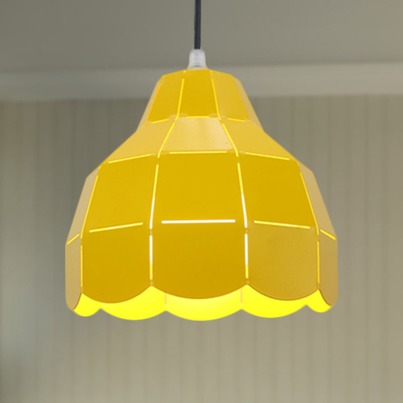 Modern Nordic Metal Pendant Light - Black/Gray/White/Yellow/Blue 1 Foldable Dining Room Hanging Lamp