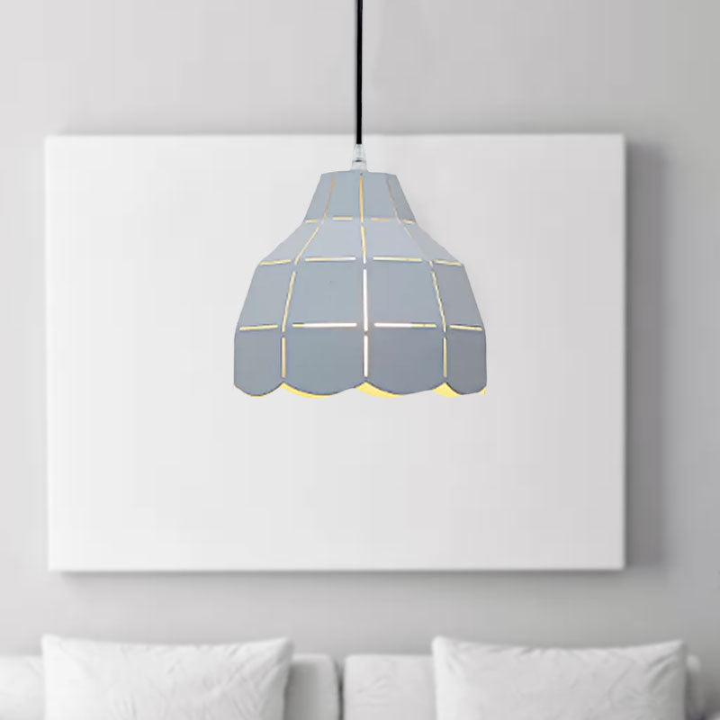 Modern Nordic Metal Pendant Light - Black/Gray/White/Yellow/Blue 1 Foldable Dining Room Hanging Lamp