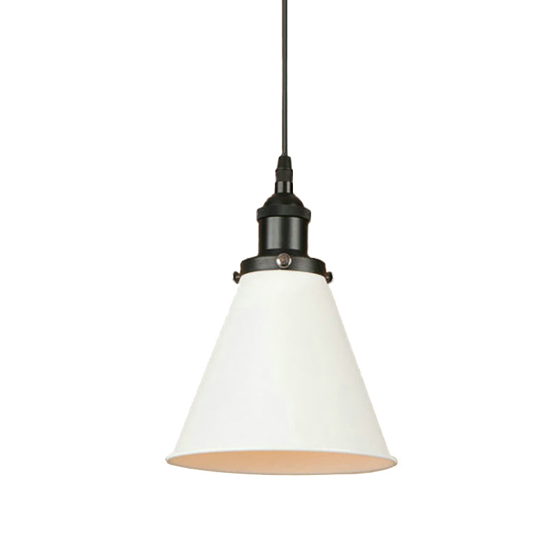 Retro Style Metal Pendant Light With Black/Chrome/Rust Finish - Ideal For Kitchen 1 Bulb Hanging