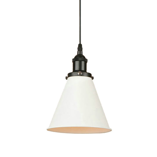 Retro Style Metal Pendant Light With Black/Chrome/Rust Finish - Ideal For Kitchen 1 Bulb Hanging