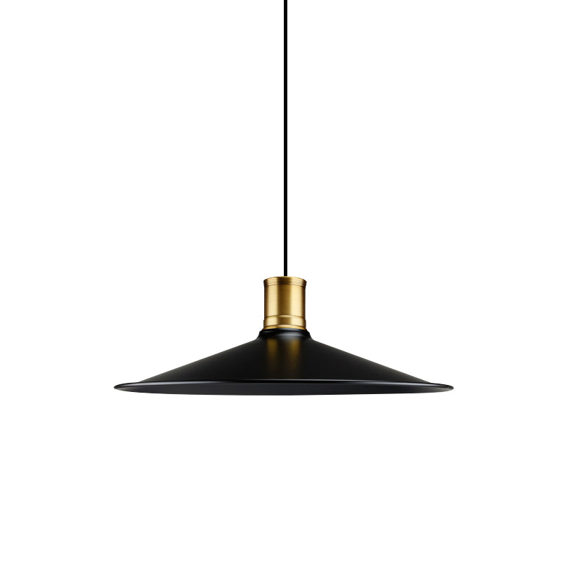 Vintage Industrial 1-Light Pendant With Metallic Black Finish For Bedroom - 8.5/10.5 Width