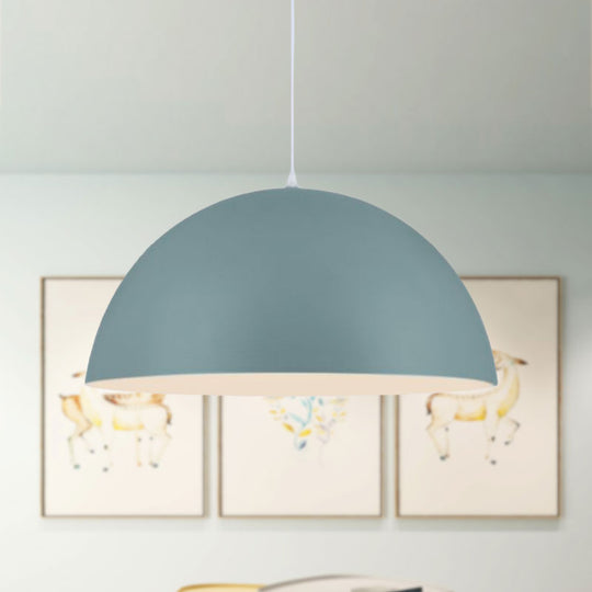 Nordic Style Bowl Pendant Light In Pink/Yellow For Living Room Décor