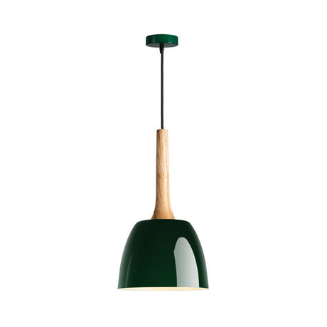Modernist Metal Pendant Lighting: Yellow/Blue/Green Domed Hanging Ceiling Light For Dining Room