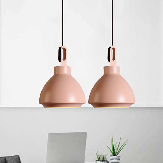 Nordic Style Metal Ceiling Pendant Light With Dome Shade For Living Room - Black/Grey