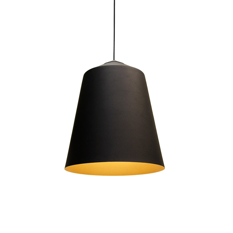 Retro Tapered Shade Pendant Light Metallic Hanging Ceiling (6’/10.5’/12.5’ Width) - Black/White
