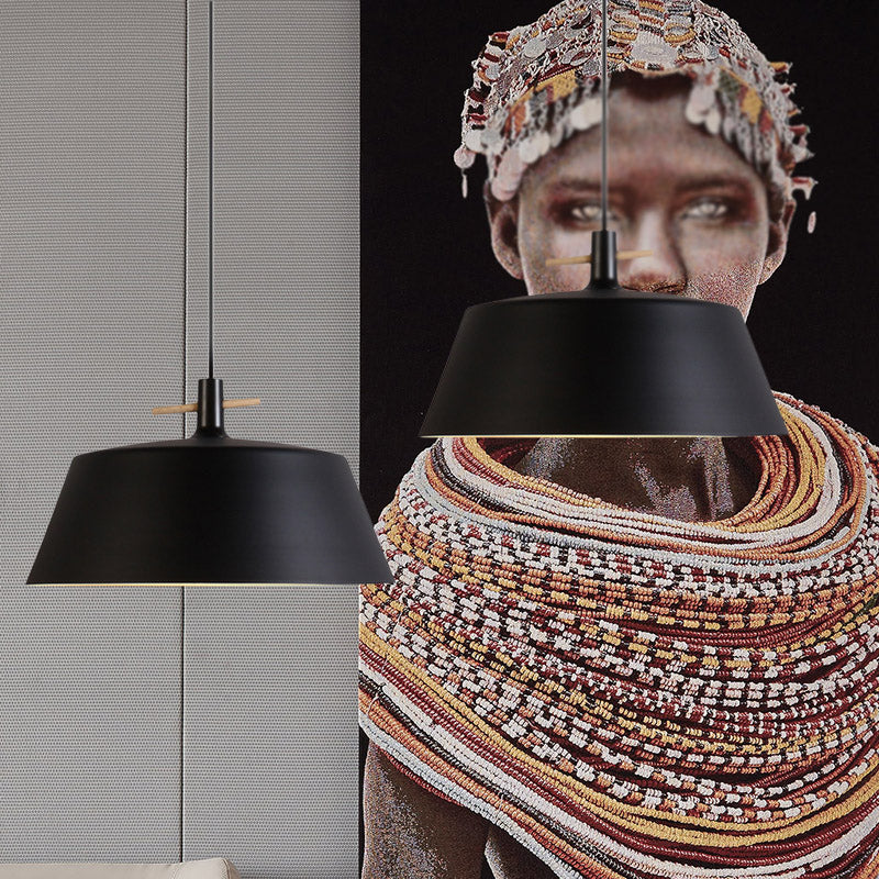 Contemporary Metal Pendant Lamp With Shade - Stylish Dining Room Hanging Light Fixture In