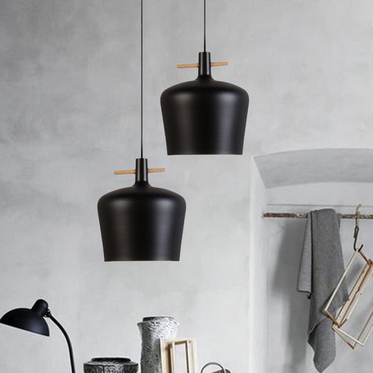 Contemporary Metal Pendant Lamp With Shade - Stylish Dining Room Hanging Light Fixture In