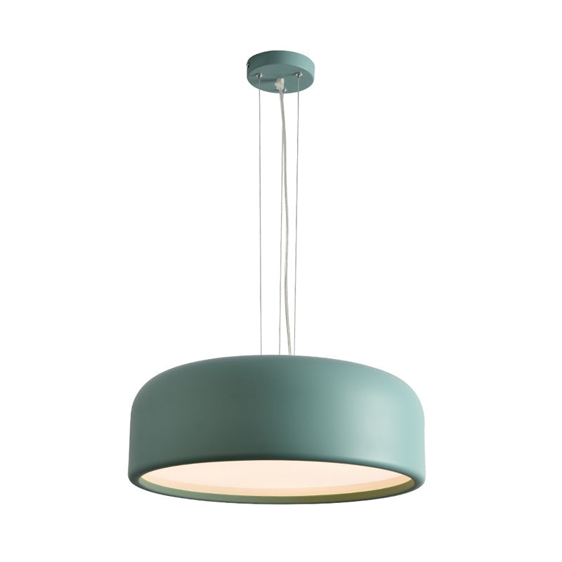 Metallic Restaurant Pendant Light Fixture - Khaki/Black Drum Shade With Macaron Style 1 Bulb