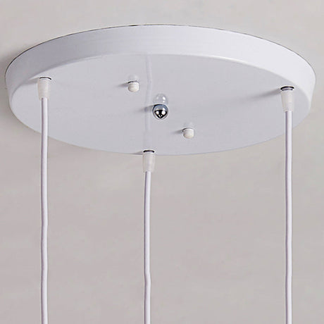 Modern Geometric Metal Pendant Light - White 3 Lights Indoor Hanging Ceiling Fixture