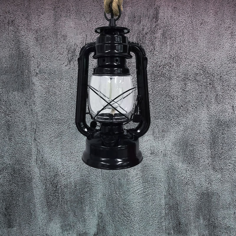 Industrial Pendant Ceiling Light: Black/Bronze/Antique Brass Finish Clear Glass 1 Light Perfect For