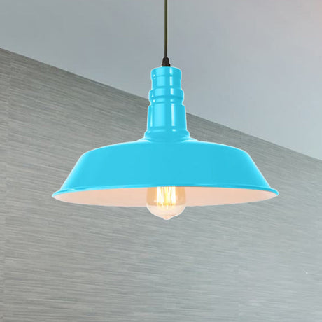 Retro Metal Barn Shade Hanging Lamp - Pink/Yellow 10/14/18 Diameter