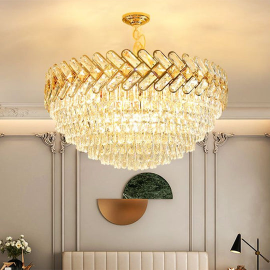 Modern Crystal Block Ceiling Lamp - Gold Chandelier Pendant Light 7 /