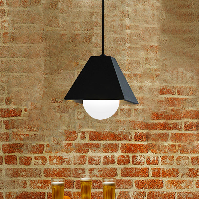Modernist Pyramid Pendant Light In Black/White For Table Ceiling