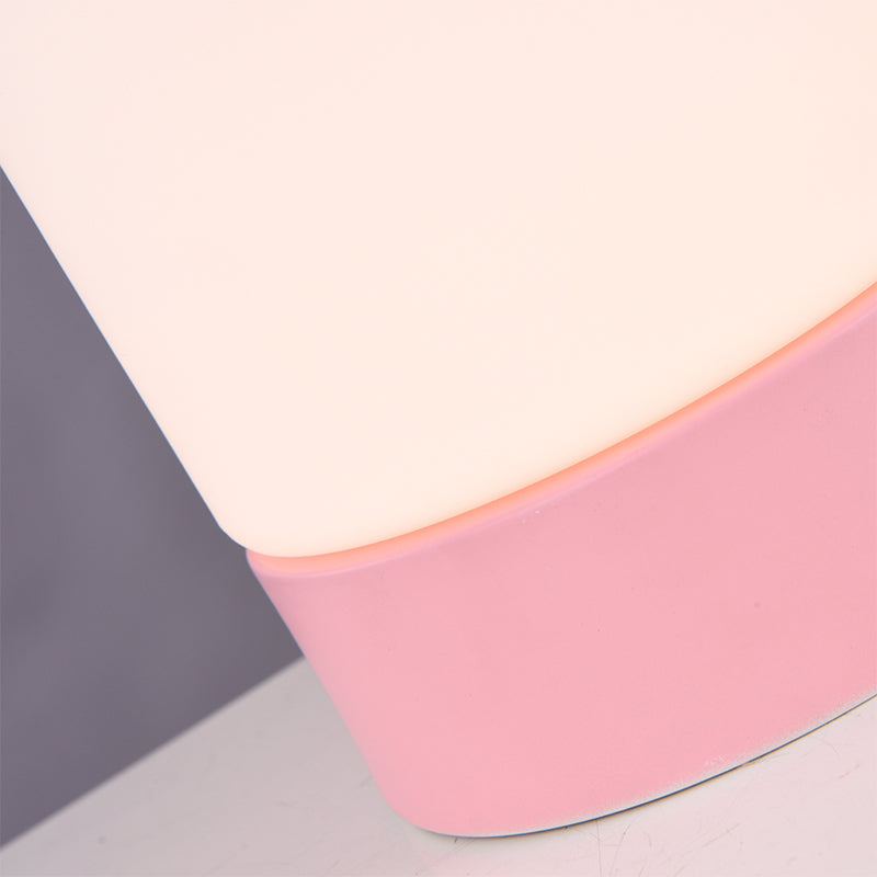 Modernist Metal & Frosted Glass Flush Mount Light - Pink/Gray Ceiling Lighting