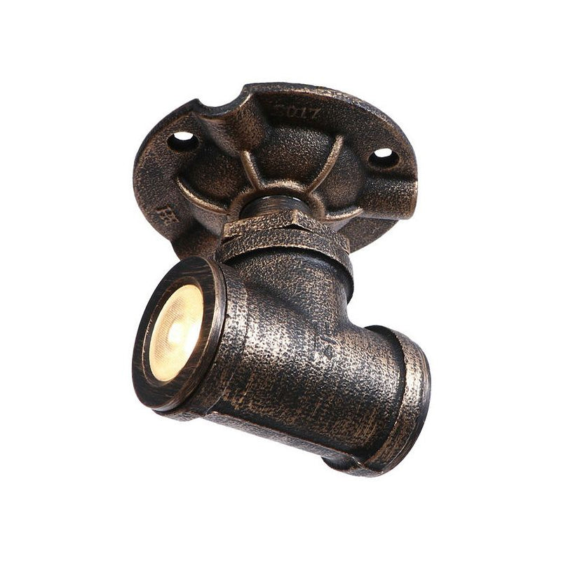 Rustic Industrial Antique Brass Water Pipe Ceiling Light With 1 Metal Semi Flush Mount - Perfect