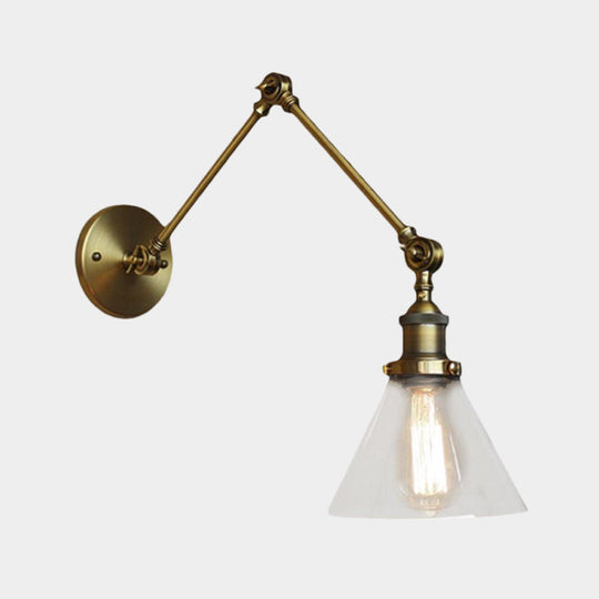 Vintage Style Wall Sconce With Clear Glass And Satin Brass Chrome Or Antique Finish - Perfect For