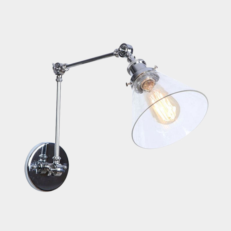 Vintage Style Wall Sconce With Clear Glass And Satin Brass Chrome Or Antique Finish - Perfect For