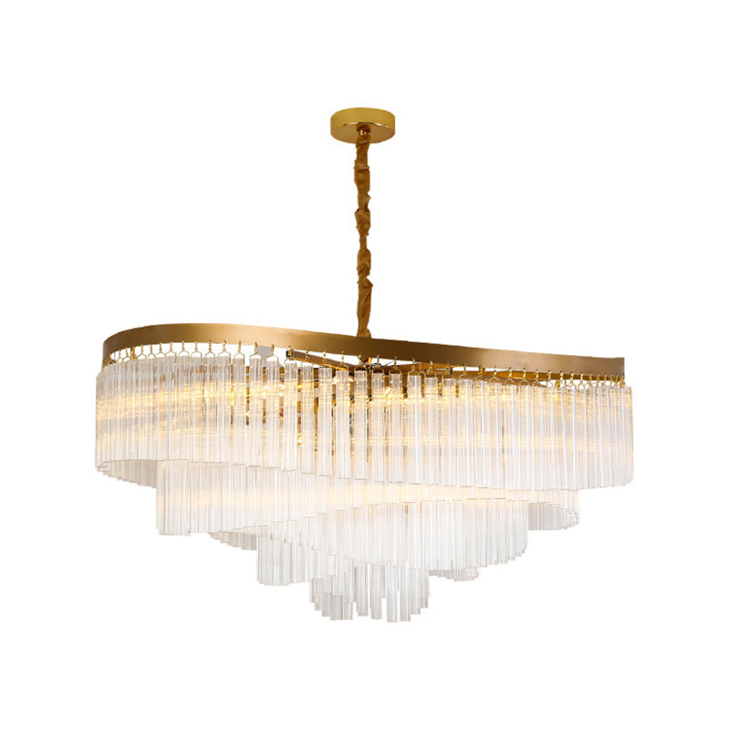 Contemporary Clear Crystal Prisms Chandelier Light With 10/11 Bulbs - Spiral Design 21.5’/30’