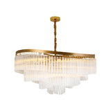 Clear Crystal Prisms Chandelier Pendant Light - Contemporary Design 10/11 Bulbs Spiral Style 21.5/30