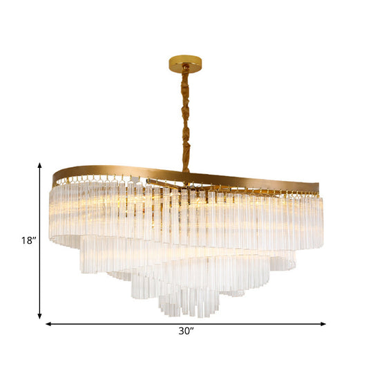 Contemporary Clear Crystal Prisms Chandelier Light With 10/11 Bulbs - Spiral Design 21.5’/30’