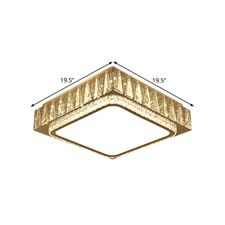 Modern Led Crystal Ceiling Light With Stainless Steel Finish