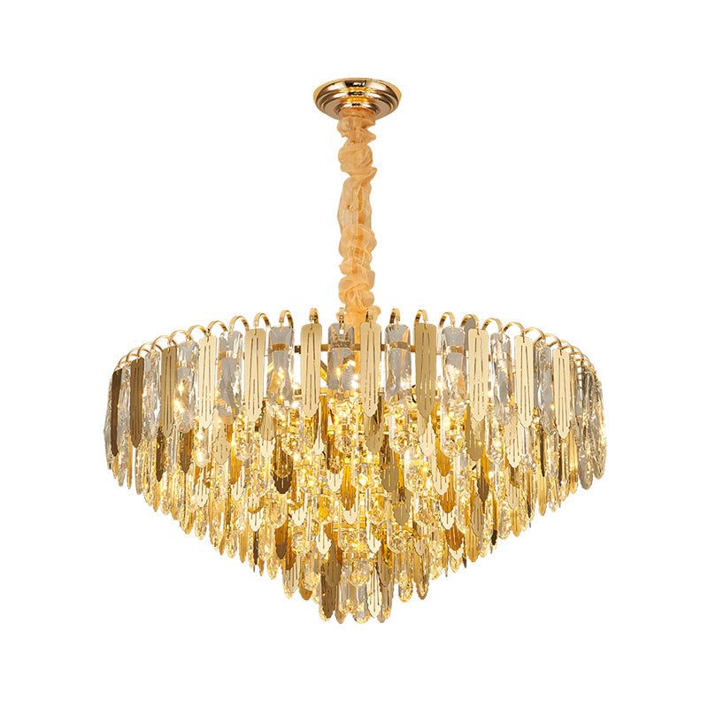 Contemporary Gold Crystal Draping Chandelier With 6 Heads – Elegant Bedroom Lighting