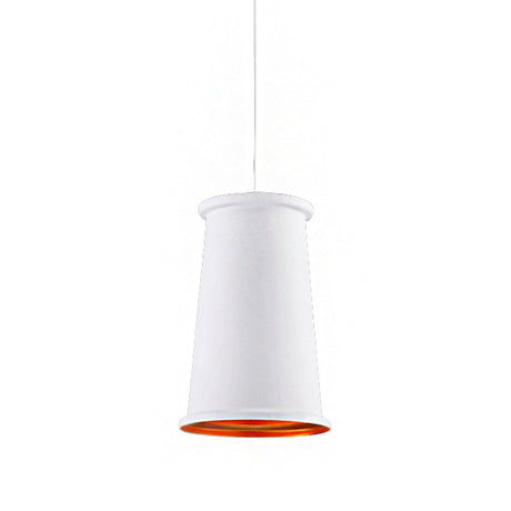 Vintage Style Pendant Light With Metallic Tapered Shade - 1 Bulb Suspension For Dining Room In